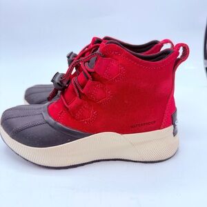 Sorel Kids Red and Black Waterproof Boots